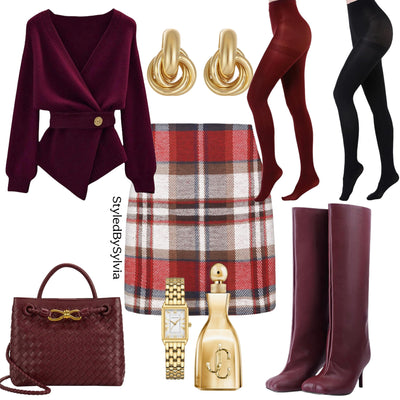 BURGUNDY WITH A TOUCH OF PLAID (all links down under the photo)
