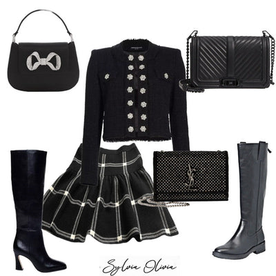 CLASSIC BLACK AND WHITE OUTFIT (all links are down under thee photo)