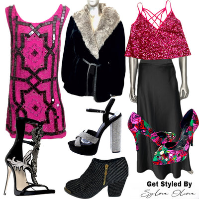HOLIDAY INSPIRED | PINKS & BLACK WITH GLITZS  & GLAM | SHOP THE LOOK